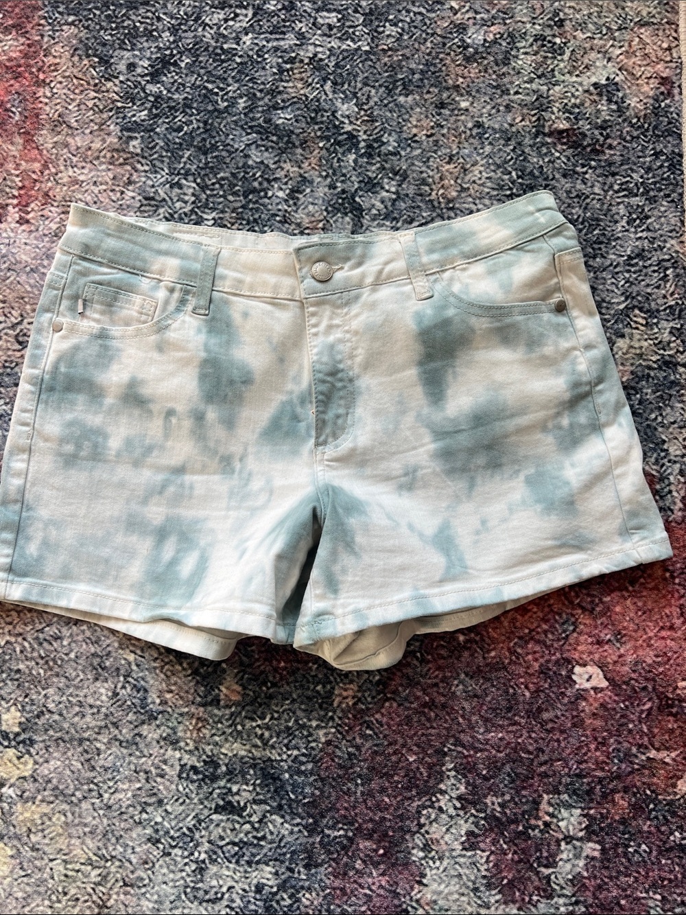 Judy Blue Light Blue Tie-Dye Denim Shorts